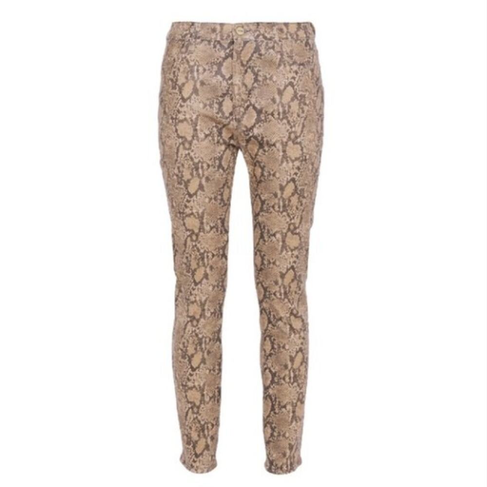 Frame Coated Python Brown Pants | Size 27 - image 1